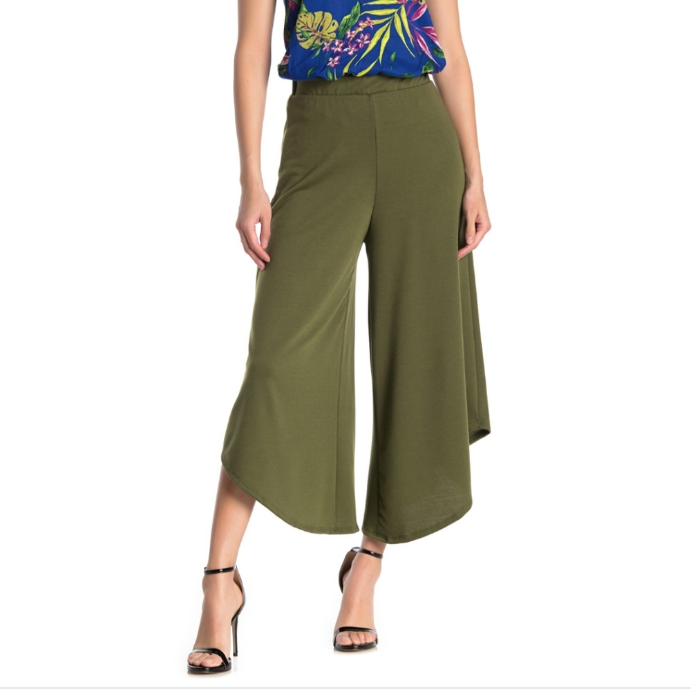 High Waist Wide Leg Crop Pants